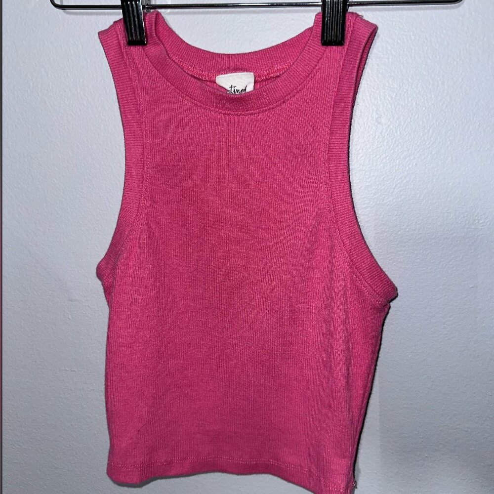 Pink Tilly's high neck tank top